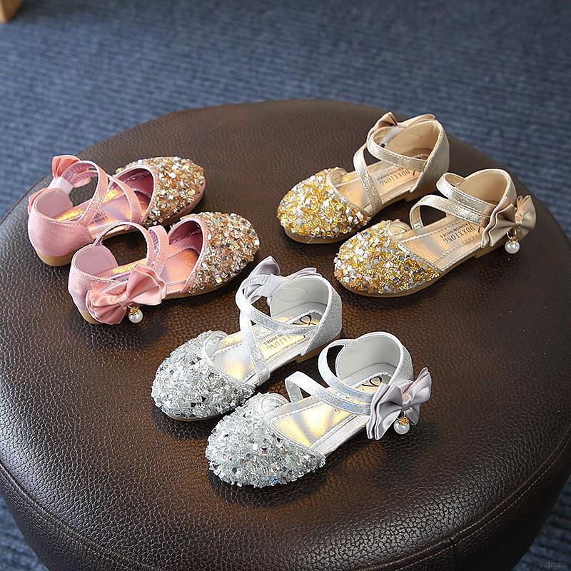 BOBORA Hot Summer Kids Baby Girls Princess Sequined Bow Sandals Lovely Shoes