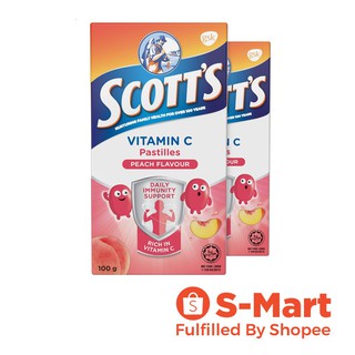 Scott's Vitamin C Pastilles, Children Supplement, Peach, 100g