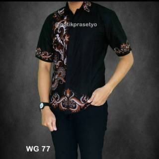 9.9 Short Sleeve batik Shirt hem batik tatto Color Carved Men's batik Shirt