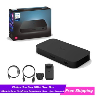 Philips Hue Play HDMI Sync Box, HDMI 4K Splitter Sync your Philips Hue lights to your TV screen, 4 HDMI in 1 Out, Philip