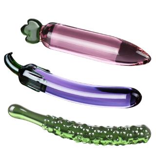 Female Dildo Stick Penis Backyard Crystal Anal Plug Beads Glass Anus