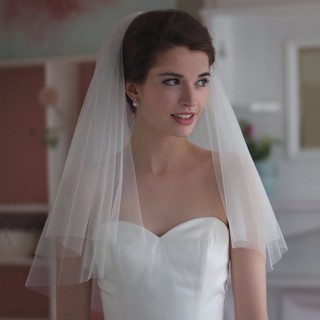 Elegant Short Bridal Wedding Veils Two Layer with Comb Veils For Wedding Party