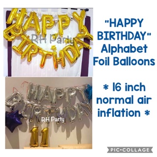 (SG seller) Happy Birthday Alphabet Foil Letter Foil Balloons * normal air inflation