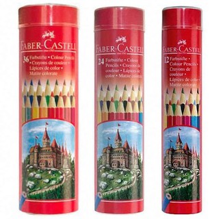 Faber-Castell (Long Tube)Classic Colour Pencil round tin 12/24/36 long(Castle)