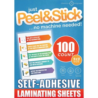 Office Square Self-Adhesive Laminating Sheets - Self-Seal - No Laminator Machine Needed - Letter Size