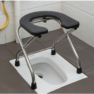 [In stock] [In stock] Foldable stainless steel elderly toilet chair pregnant women toilet toilet squatting toilet stool stool toilet patient toilet chair
