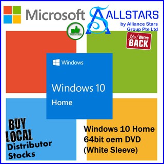 (ALLSTARS : We are Back / OS Promo) Microsoft Windows 10 Home 64bit Eng Intl 1PK DSP OEI DVD Version 1903 (oem)