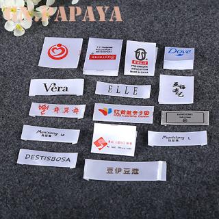 customized clothing care labels washing label garment printed black white silk labels tags with cut separately