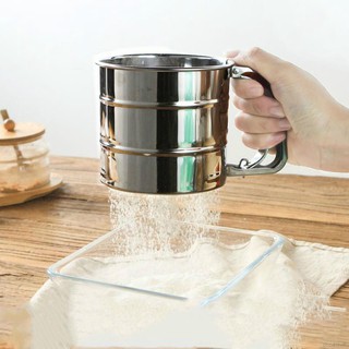 "goodstuff"Manual Stainless Steel Shaker Sieve Cup Mesh Flour Sifter With Measuring Scale Mark Baking Dough Tools (1)