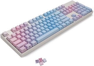 YMDK Sunset Gradient OEM Profile 104 87 61 Key Dyed Thick PBT Keyset for Cherry MX Mechanical Keyboard,87 Blank Office home game machine keyboard keycap this is the keycap
