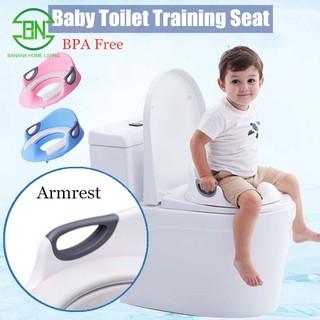 Portable Baby Toilet Training Seat Soft Cushion Infant Potty Toilet Seat with Armrest for 1-8 Years old BPA free