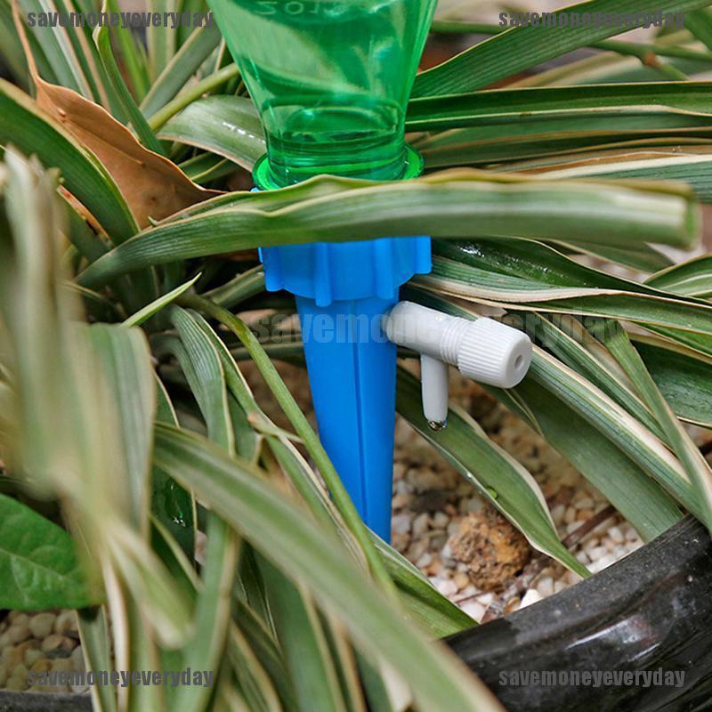 12Pcs Plant Waterer Self Watering Device Adjustable Water Flow Drip Irr[SA.SG]