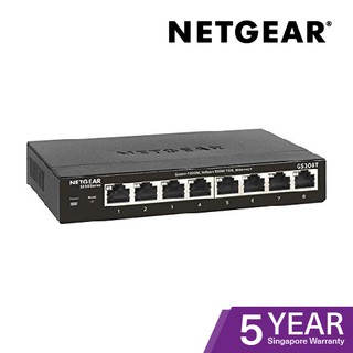 NETGEAR 8-Port Gigabit Ethernet Smart Managed Pro Switch (GS308T) - Desktop, Fanless Housing for Quiet Operation, S350