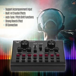 ✔H*Y✔ Multifunctional Live Streaming Sound Card USB Audio Interface Mixer Voice Device DJ Karaoke