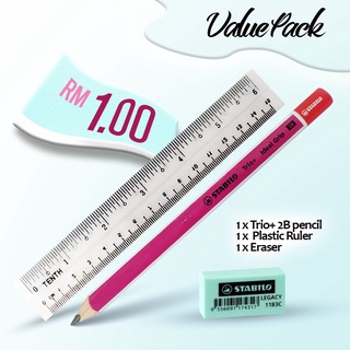 Stabilo Value Pack Trio+ Jumbo Triangular Pencil Stabilo Ruler RM1
