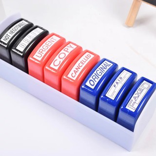 Self-Inking Office Stamps Set 8pcs/pkt