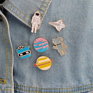 1Pc Astronaut Rocket Space Brooch Pins T-shirt Collar Badge Corsage Jewelry