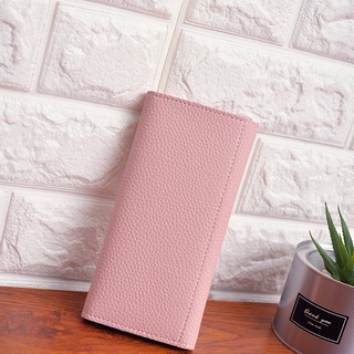 ♂2019 fashion new lychee pattern ladies wallet Korean casual long multi-card triangle cover female wallet
