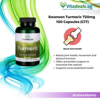 Swanson Turmeric 720mg (C17), 100 Capsules, Health Supplement To Support Musculoskeletal Health - Vitadeals