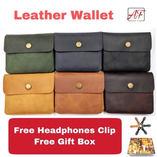 *LEATHER* Premium Artisan Genuine Real Saddle Leather Wallet Pouch Top Grained Crazy Horse Cow Hide