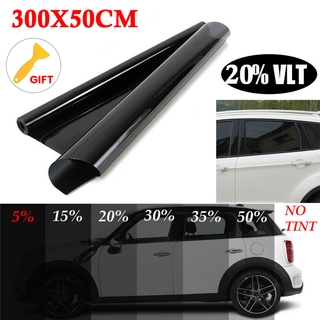 50cm X 300cm Uncut Roll Window Tint Film 5%/15%20%/25%/35%/50% VLT Car Home Office Glass Film Automotive Film Glass Insulation Film,Control Light Intensity