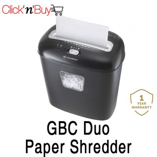 GBC Duo Paper Shredder. CD Shredding Capability. 4 x 45 mm Confetti Cut, DIN Security Level S3. Local SG Stock. 1Yr Wty