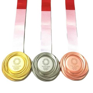 [Shop Malaysia] Commemorative Tokyo Japan 2020 Olympic Gold Silver Bronze Medal With Ribbon 1:1 Full Size
