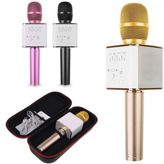 Q9 Mini Wireless Bluetooth Karaoke Microphone Speaker Home KTV USB Player
