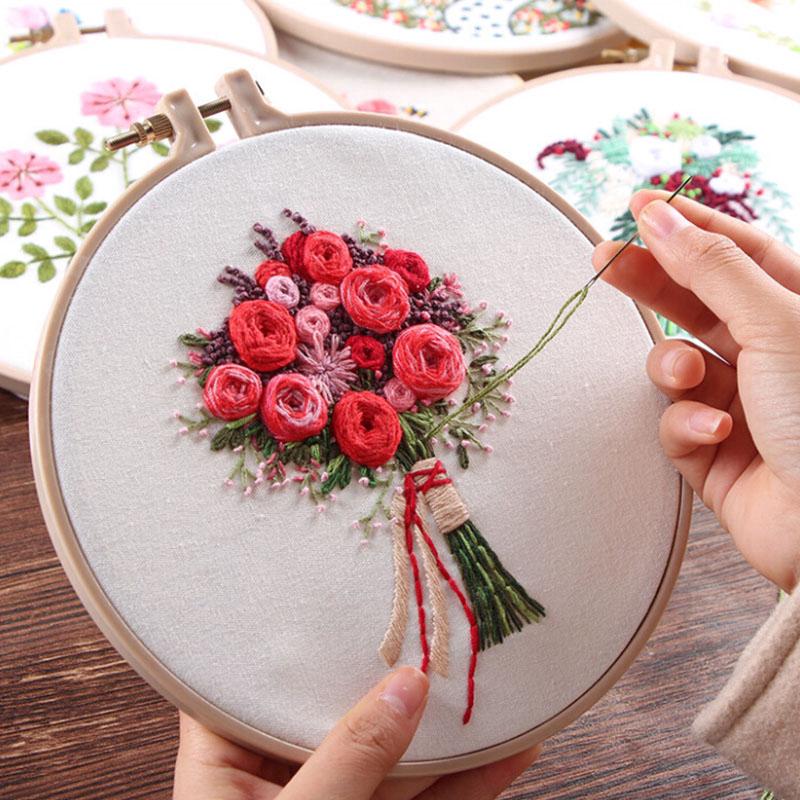 DIY Embroidery Beginner Needlework Kits Cross Stitch Arts Crafts Sewing Decor