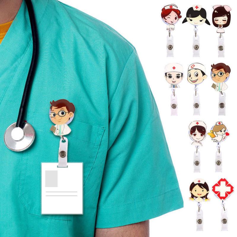 Cartoon Retractable Badge Nurse ID Name Card Badge Holder