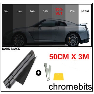 50cm X 3m Window Tint Film Black Roll VLT 15% 35% For Car Auto House Commercial