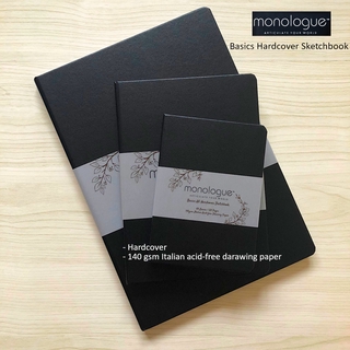 Monologue Basics Hardcover Sketchbook (A4/A5/A6), 128 pages, 140 gsm Italian Paper, acid-free