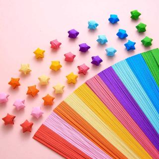 120 Pcs Colorful Star Origami Wish Lucky Star Hand Folding Candy Color Star Paper