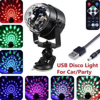 USB Disco Light Car Light 7 Color Changing 3W RGB Mini Crystal Magic Rotating