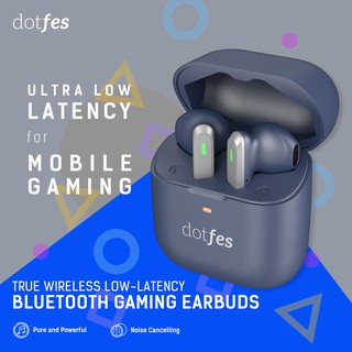 True Wireless Pro Gaming Earbuds Dotfes Bluetooth Mobile Gaming 65ms Low-Latency IPX4 Water Resistant Bluetooth 5.0 Auto Pairing Touch Control Enabled 14mm Drivers TWS Stereo Earphones in-Ear Built-in Mic Headset for PUBG, Fortnite, Call of Duty Mobile Ga