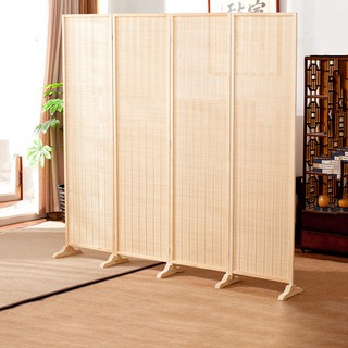Bamboo Divider Room Partition Panel screen With Base Can be folded COMES WITH BASE