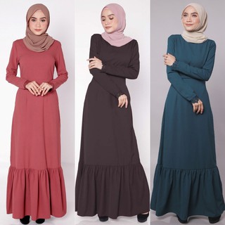 [Shop Malaysia] Muslimah Moden Aleena Eyelashes Jubah Roman Crepe Dress