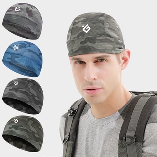 Breathable Camouflage Cooling Skull Cap Sweat Wicking UV proof Hat Cycling Running Cap Men Women Quick-drying Cap