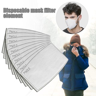PM2.5 Filter Paper Anti-dust Mask Filter Protective Paper Square Curved Filter Paper 5 Layers for Anti Haze Face Mouth Mask Replaceable ready stock