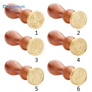 ❤CRA-Stock❤Home Supply World Map View Ancient Sealing Wax Stamps Wood Handle Craft Wax Seal Stamp