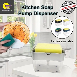 Soap Pump Dispenser / Sponge Soap Dispenser Manual Press Liquid Soap Dispense/Sponge Wipe kitchen cleaning