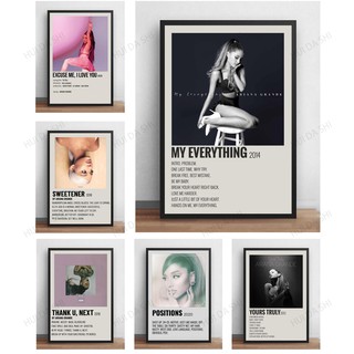 Ariana Grande Poster, Ariana Poster Print, Thank U Next, Dangerous Woman, Poster Aesthetic Wall Decor Art Canvas Print 0