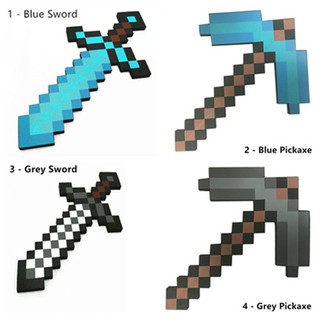 Kids Toys Minecraft Blue Grey Diamond Sword Pickaxe Axe Shovel EVA Weapons (1)