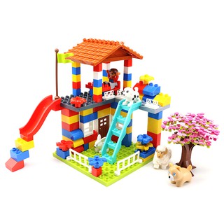 89PCS DIY Castle House Cherry Blossoms Building Blocks Toys Compatible Lego Duplo Educational Birthday Gifts (1)