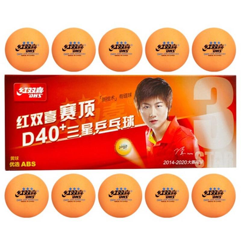 10PCS DHS 3-Star Table Tennis Balls New Material 3-Star Seamed ABS Plastic Poly Ping Pong Balls