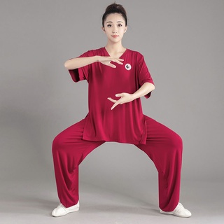 Tai Chi clothing suits for men and women spring and summer new performance clothing middle-aged and elderly exercise clo太极服套装男女春夏新款表演服中老年练功服武术服太极拳服中国风weny1.sg08.17