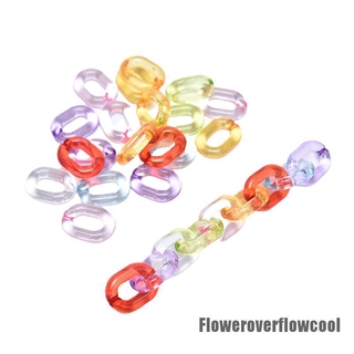 FCSG 100Pcs Colorful Acrylic Chain Links Connectors DIY Jewelry Making Glasses Chain