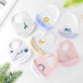 【Silicone Bib】Baby's Silicone Bib baby eating Bib children's waterproof dirty mouth bag children's rice bag is not washed