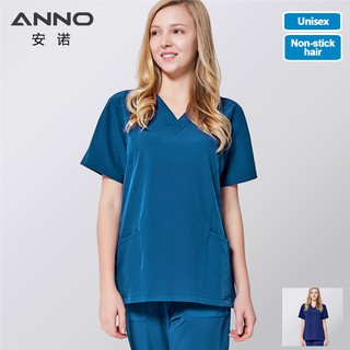 ANNO Medical Clothes Scrub Hospital Nursing Uniform Women Men Clinical Gown Surgical Suit with Spandex Four Sided Elastic Fabric