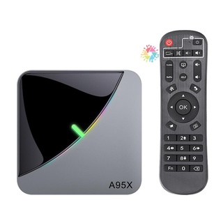 A95X F3 AIR Smart TV Box Android 9.0 8K Decoding UHD 4K 75fps Media Player Amlogic S905X3 4GB/64GB 2.4G/5G WiFi BT4.2 100M LAN RGB Light
